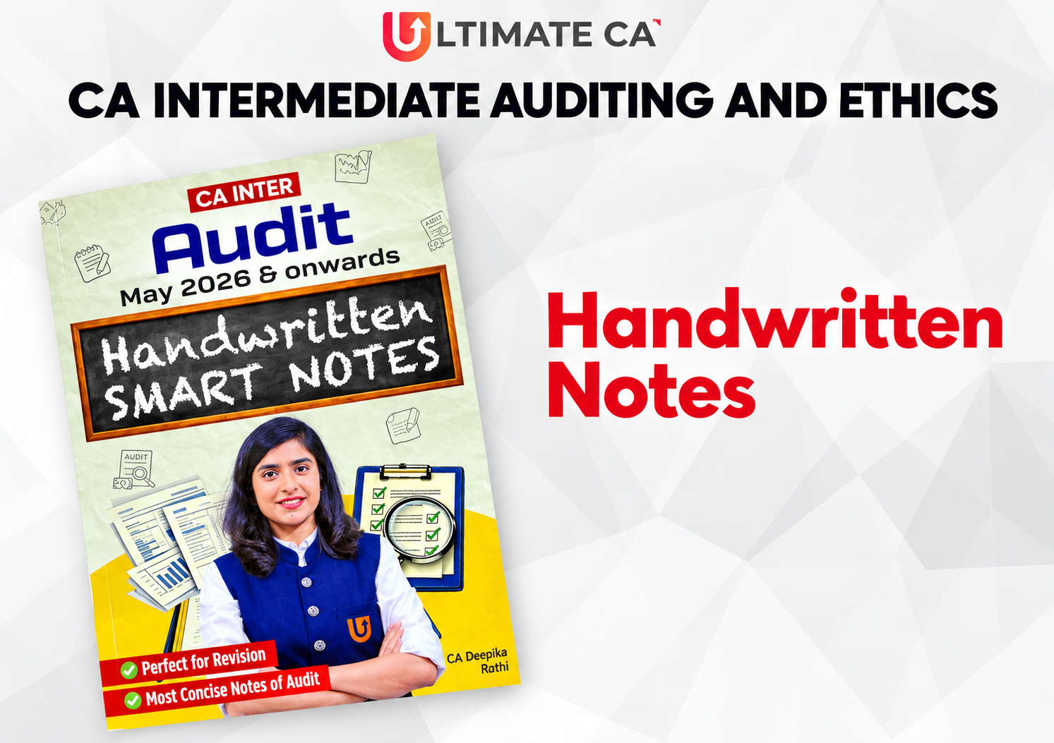 CA Inter Audit Handwritten Smart Notes by CA Deepika Rathi